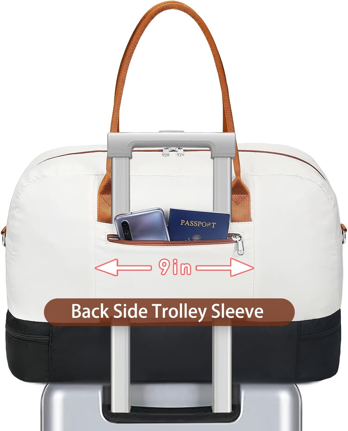 Weekender Bag for Women, Large Overnight Bag Canvas Travel Duffel Bag Carry On Tote with Shoe Compartment 21" 3Pcs Set