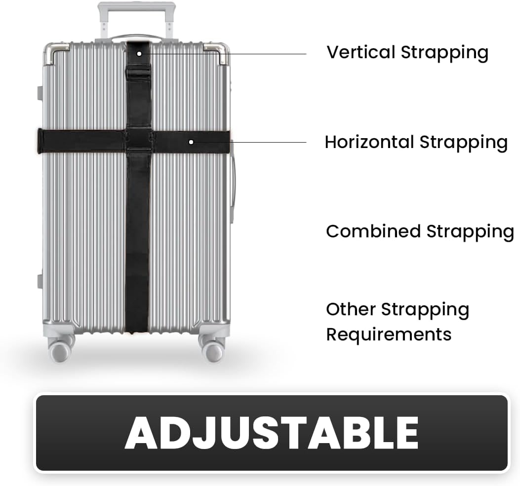 L'AIKEAU Luggage Straps for Suitcases - 4-Pack Travel Belt for Luggage, Backpack Straps, and Bag