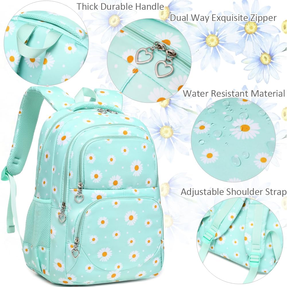Meisohua Girls Backpack with Lunch Box 3 in 1 Set Kids Backpack for Girls Preschool Kindergarten Elementary School Backpack