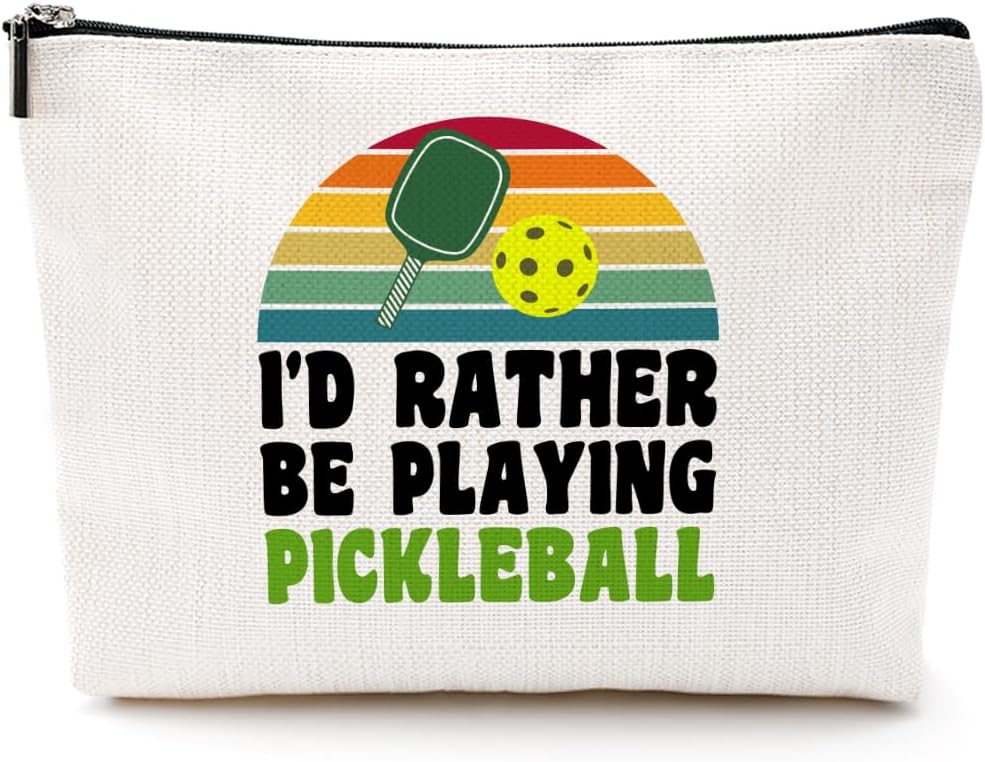 Pickleball Gifts Makeup Bag Pickleball Accessories Cosmetic Bag Pickleball Zipper Pouch Pickleball Lover Gifts for Girls Women Pickleball Fans Player Coach Coworker Christmas Birthday Gifts