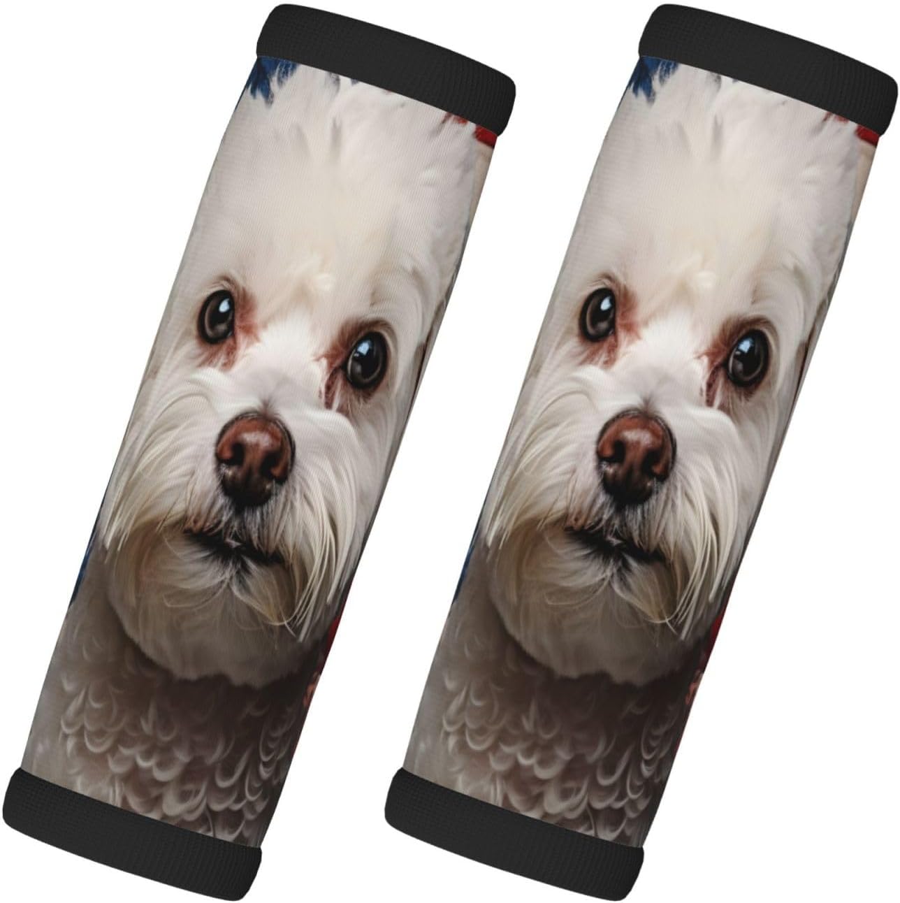 Luggage Handle Wraps Cute Dog Animal Usa Flag Luggage Identifiers Soft Neoprene Luggage Handle Wraps For Suitcase Trolley Handle Grip Cover 2 Pack Luggage Tags