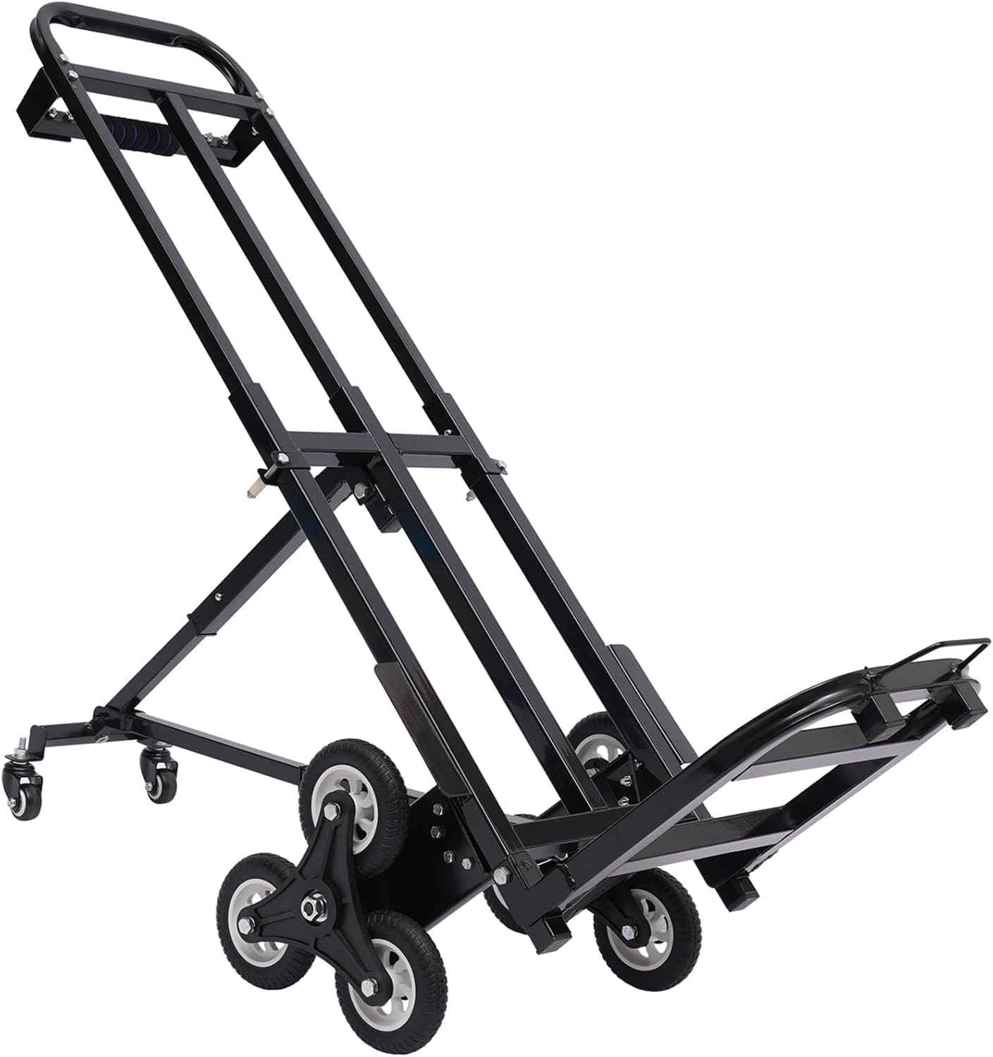 Folding Hand Truck Dolly Height Adjustable Steel Luggage Cart Trolley Cart Black MAX Load 460lbs