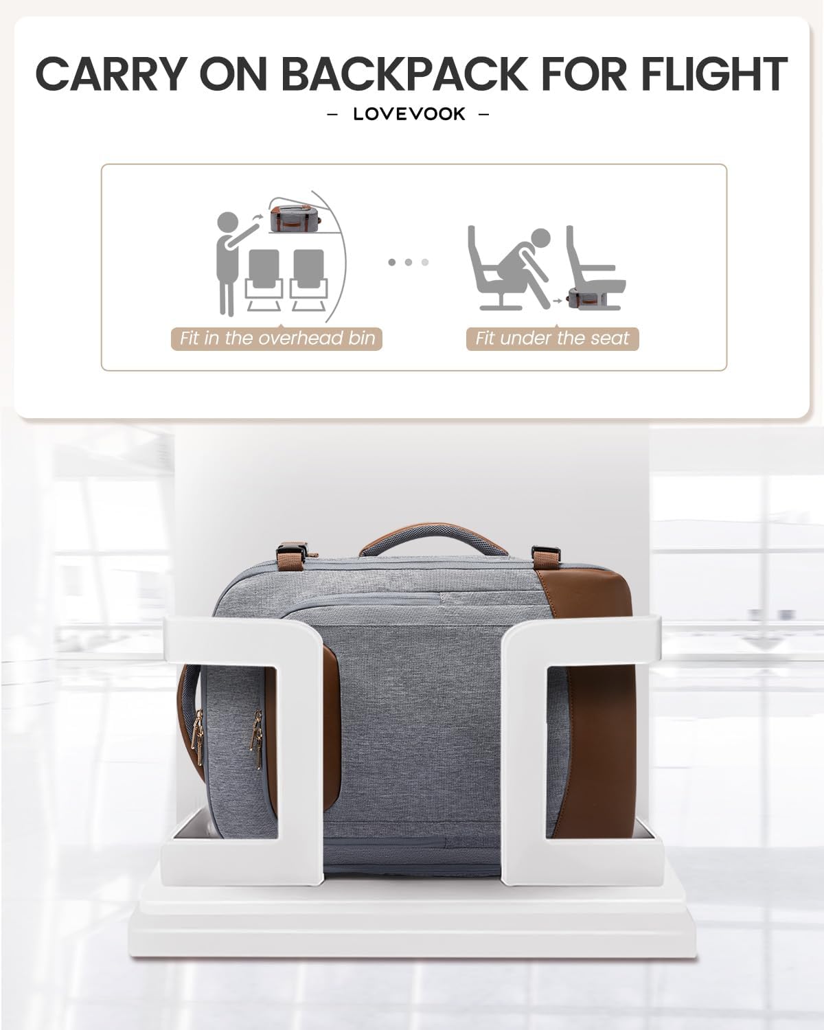 LOVEVOOK 40L Travel Backpack for Women Men, Large Carry on Backpack for Airplanes TSA Personal Item Travel Bag fits 15.6" Laptop, Waterproof Weekender Essentials Airline Approved with 2 Packing Cubes