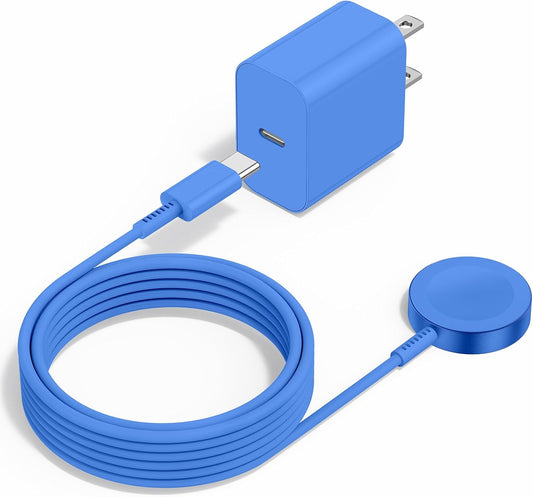 Upgraded Apple Watch Charger, iPhone Watch Charger, Magnetic iWatch Fast Charger to USB C Cable 6ft with USB C Charger Block for iWatch Series Ultra/9/8/7/6/SE/SE2/5/4/3,Blue