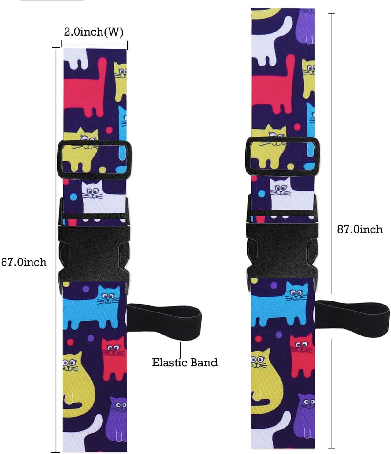 Luggage Straps for Suitcases TSA Approved Easy Pack Organized Suitcase Strap, Luggage Strap, Luggage Belt Strap, Bag Straps for Luggage. Buckle Straps Travel Accessories (Cat)