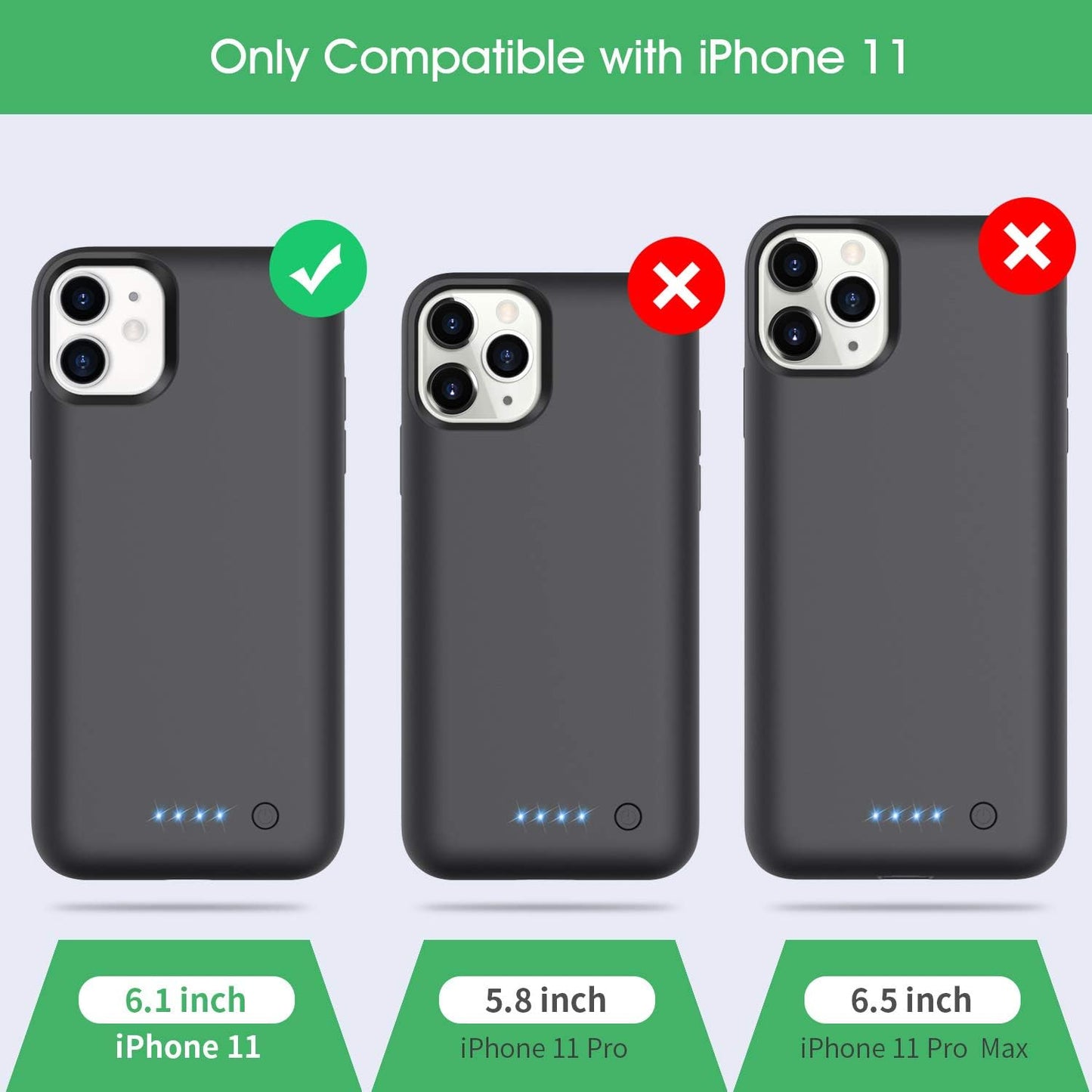 Feob Battery Case for iPhone 11,[2025 Upgraded] 6800 mAh Ultra-Slim Portable Extended Charger Cover for iPhone 11 Charging Case (6.1 Inch)-Black