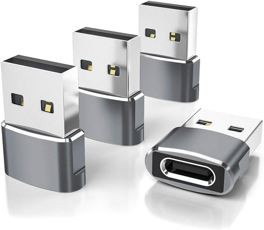 Elebase for Samsung Galaxy Z Flip 7 Adapter,USB to USB C Adaptor 4Pack,Type C Female to A Male Cable Converter for Z Fold Flip 7 6 5,A55 A54 A53 A52,Tab S10 S9 S8 A9 A8 Lite,Watch Ultra Classic Active