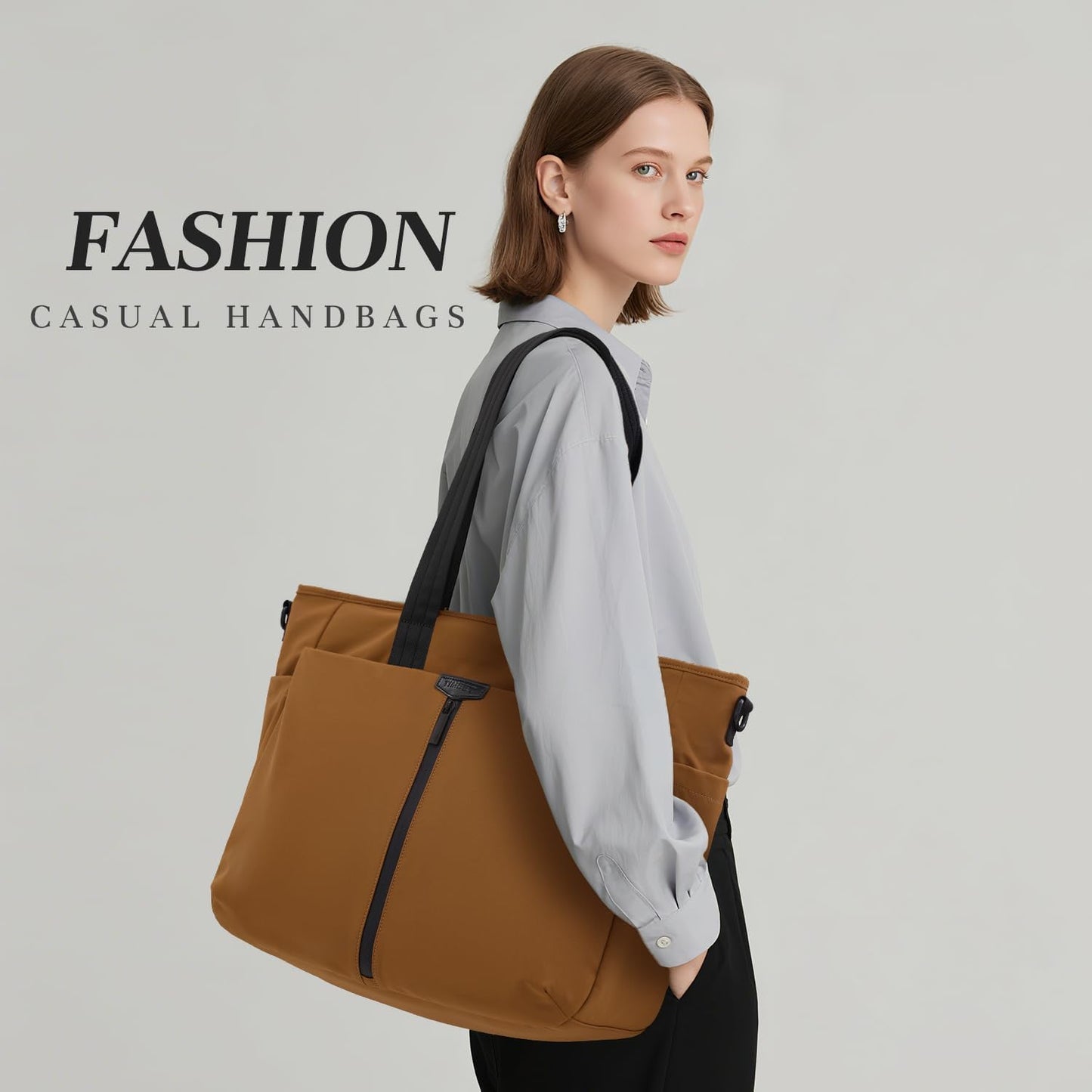 Timeet Tote Bag for Women, Water-resistant Travel Tote Bag with Laptop Compartment, Large Shoulder Bag for Work Nurse Teacher