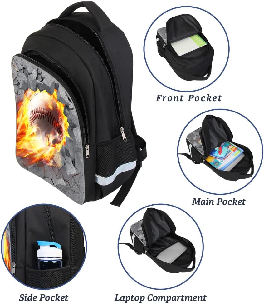 Luminous 3D Print School Backpack Large Capacity Lightweight Students Bookbag for Kids