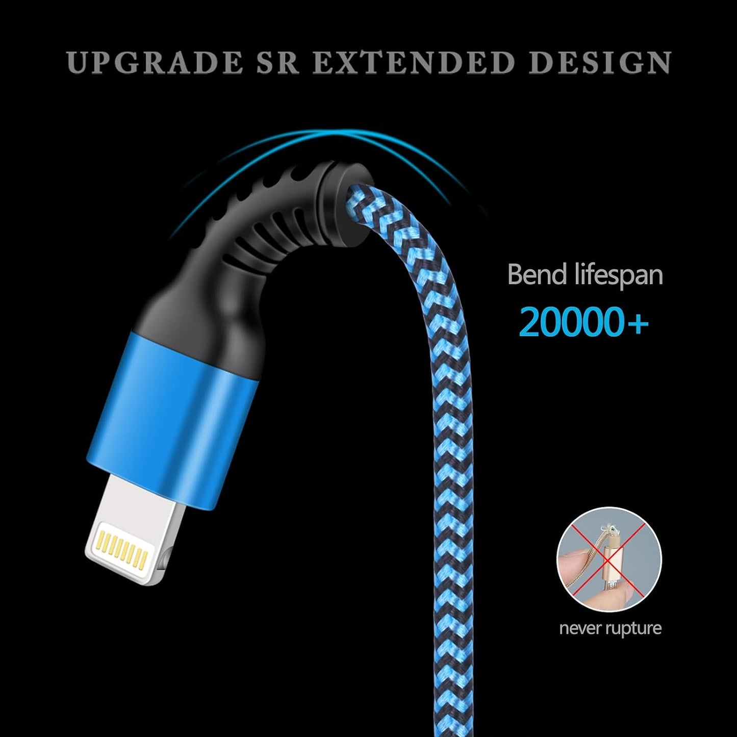 [3/6/10FT-5Pack] iPhone Charger Apple Certified Lighting Charge Cords Phone Power Data Cable Nylon Braided Fast Charging Wire for iPhone 13 12 Pro Max Mini 11 XR XS X 10 8 7 6s 6 Plus SE 2020, iPad