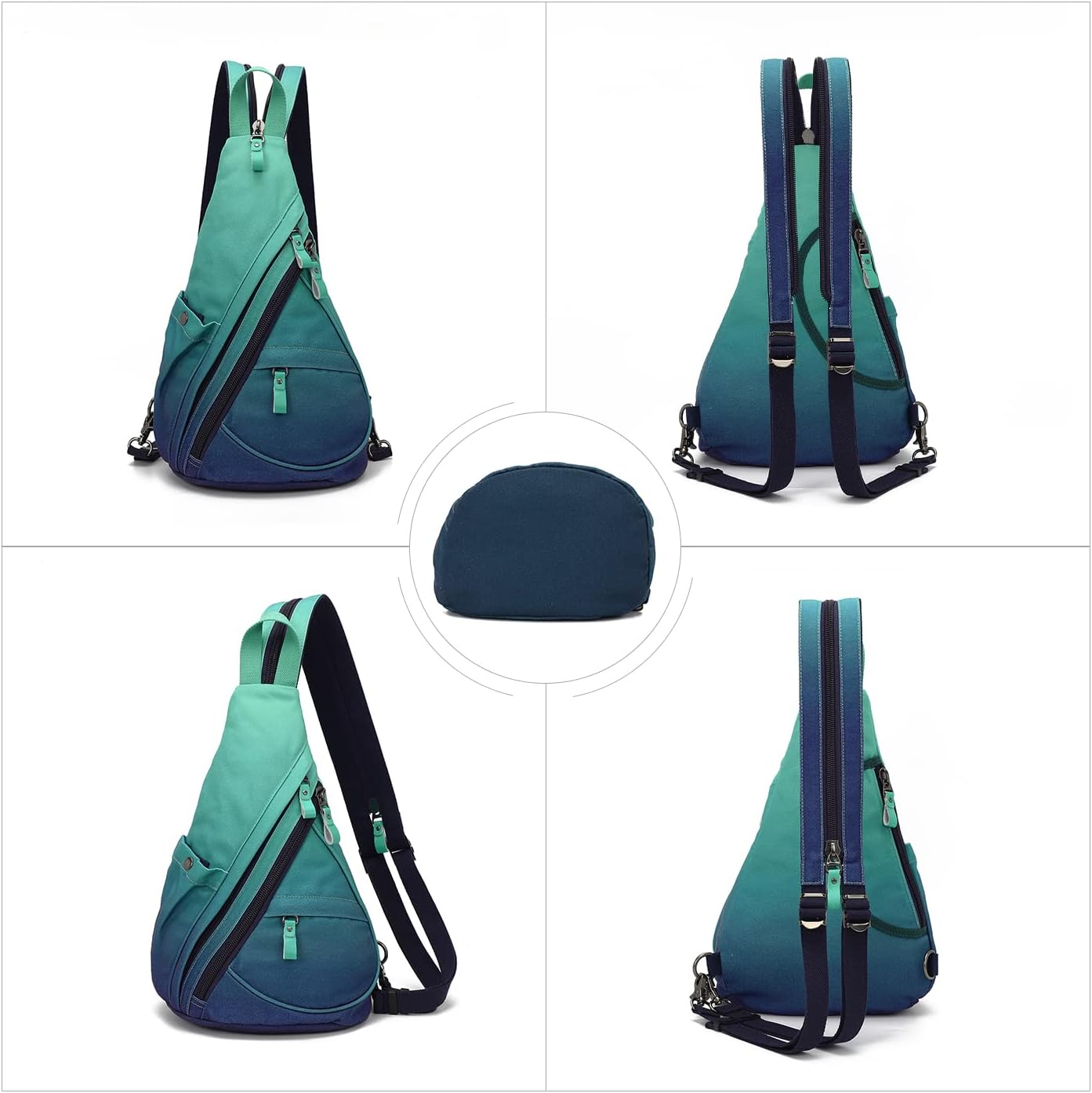KL928 Canvas Sling Bag - Small Crossbody Backpack Shoulder Casual Daypack Rucksack for Men Women(Large Version)