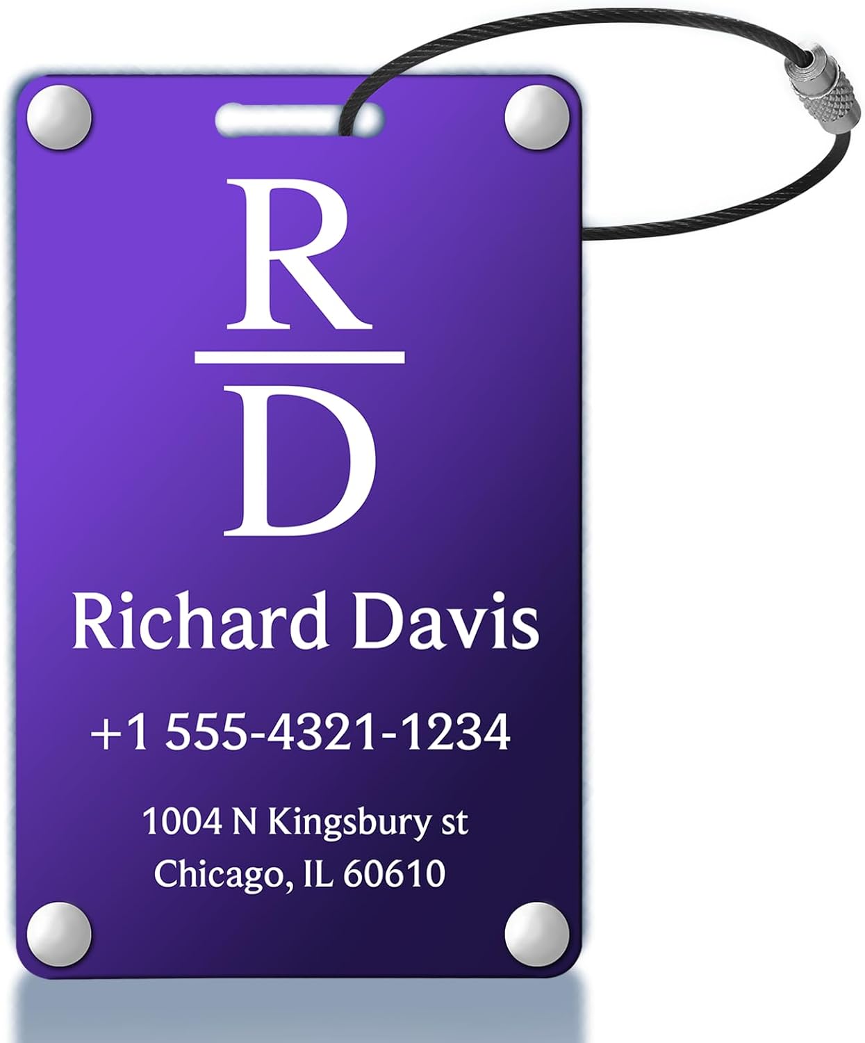 Personalized Luggage Tags for Suitcases - Monogram Style Aluminum Custom Luggage Tags for Backpacks
