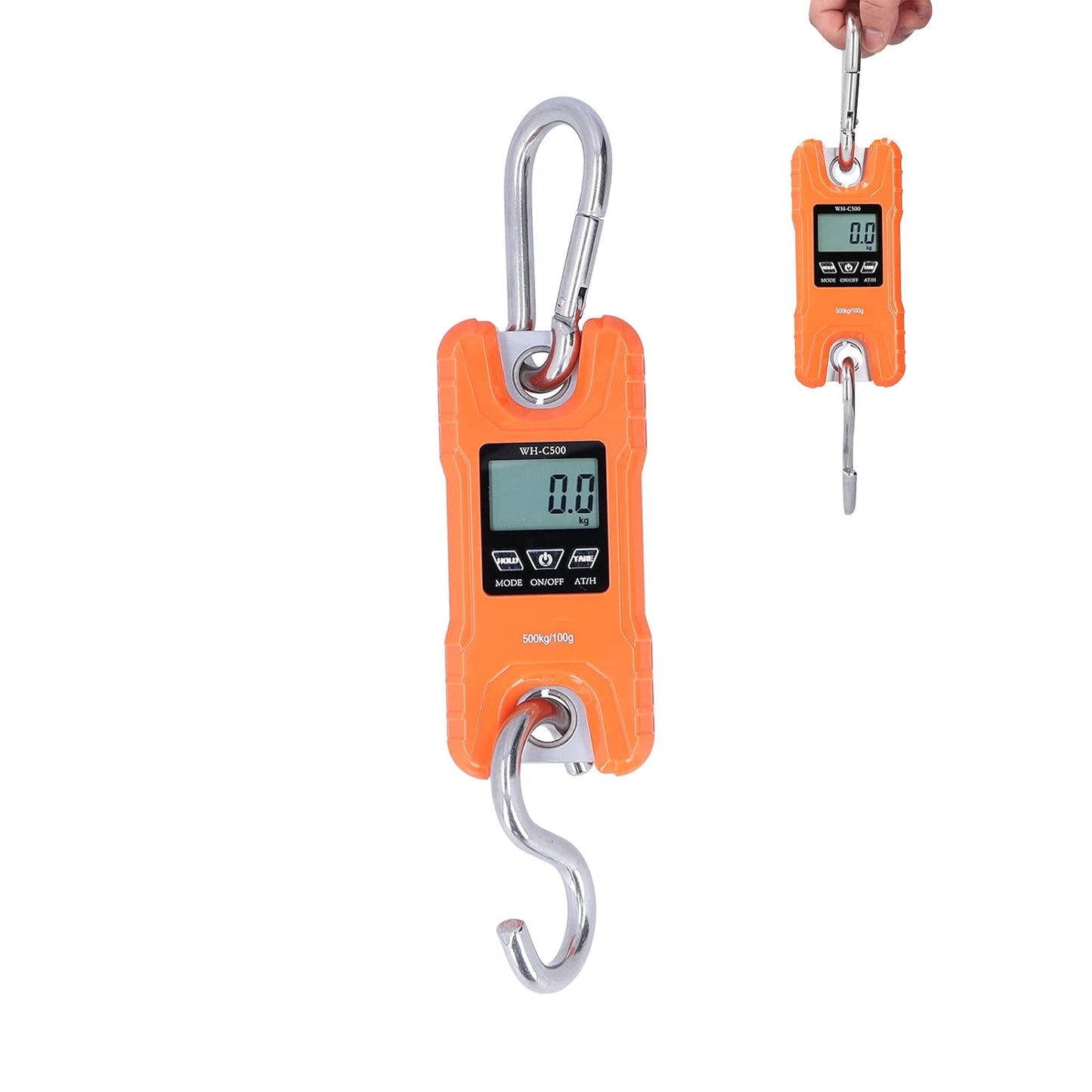 FLEXMAN Portable Electronic Hanging Scale LCD Display with ABS Engineering Plastic Shell 500kg (Yellow)