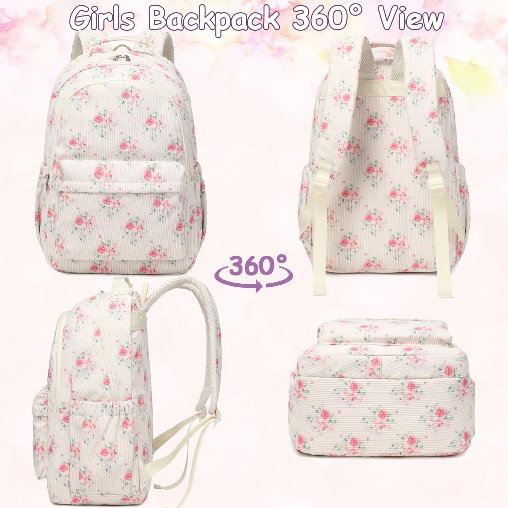 Meisohua Backpack for Girls School Bookbag for Kids Teens 17 inch Laptop Backpack for Women Large Corduroy Book Bag Travel Backpack with Anti-Theft Pocket