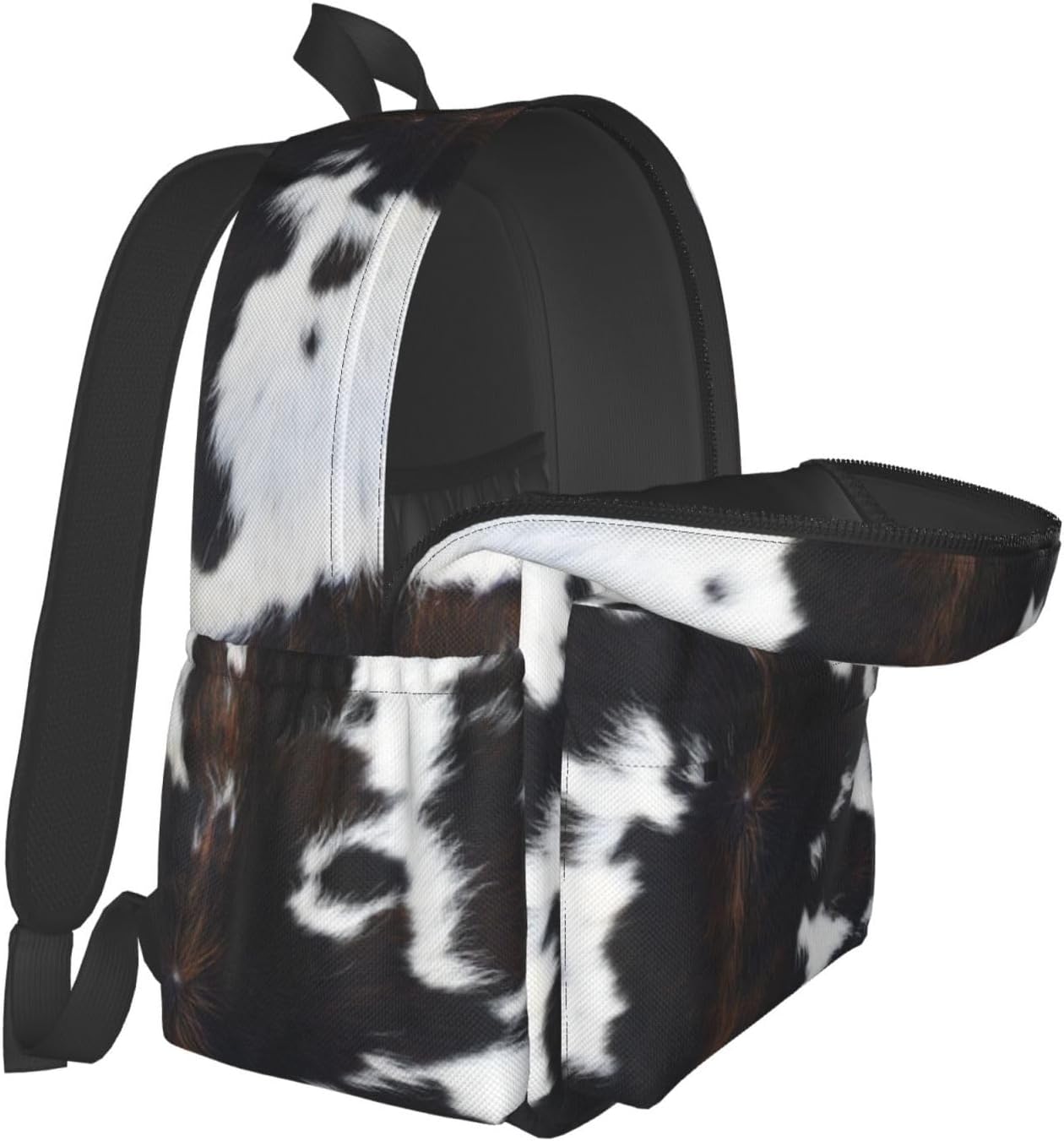 Cow Real Fur Backpack School Bag Lightweight Bookbag Laptop Travel Daypack For Kids Girls Boys Teens