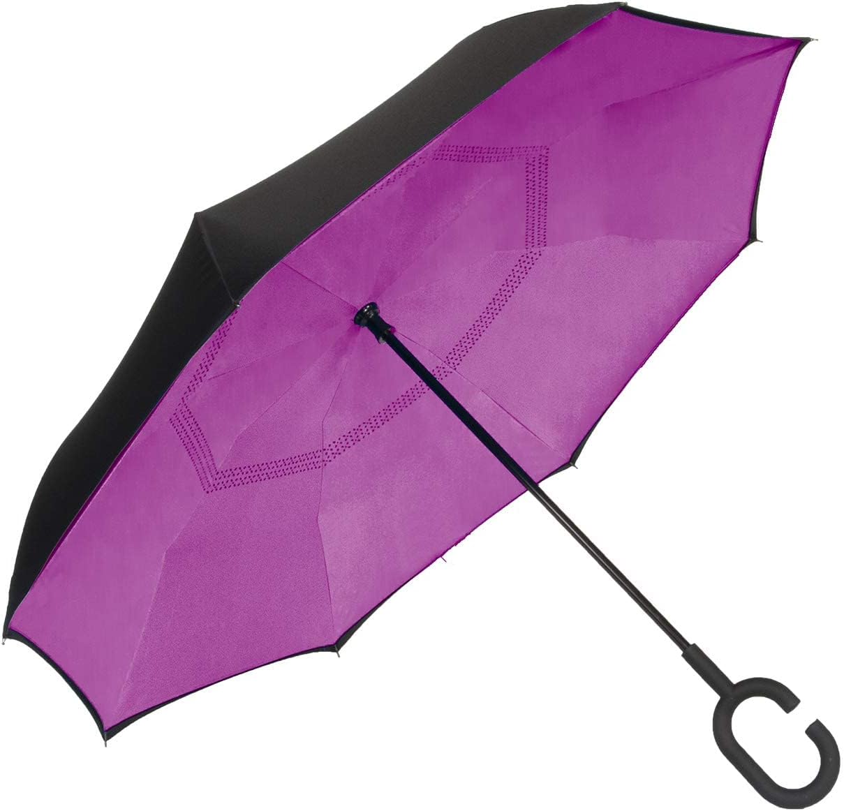 ShedRain Unbelievabrella Inverted, Upside Down, Windproof & Rainproof Car Umbrella - Hands Free C-Shape Handle - Heavy Duty, Double Layer Reverse Canopy Protects Men & Women Outdoors from Wind & Rain