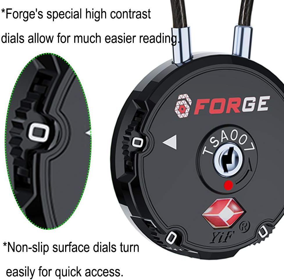 Forge Quality TSA Approved Luggage Locks for Travel Accessories, Suitcase, Pelican case, Ammo