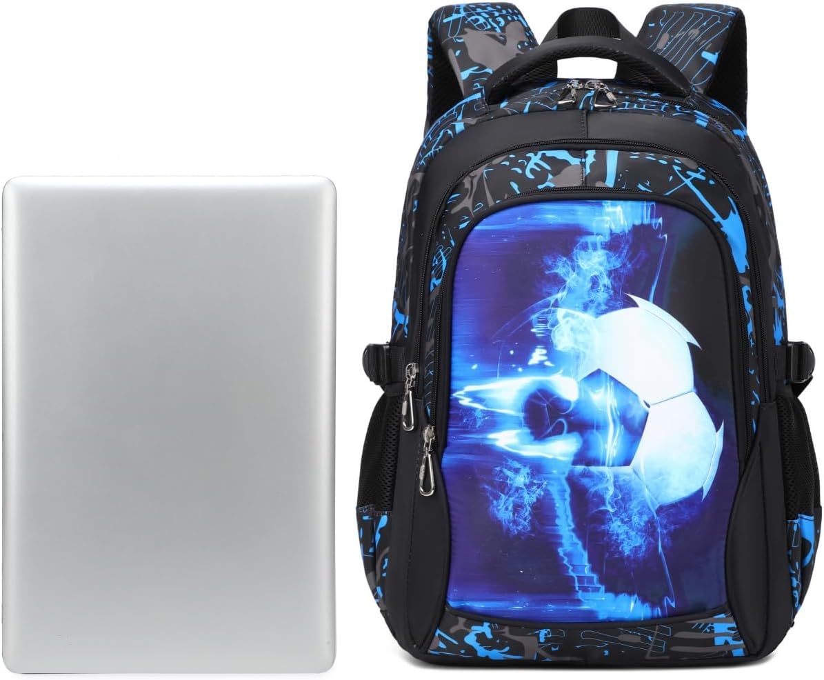Boys Backpack for Elementary Kids Bookbag Middle School Bags Heavy Duty Soccer Laptop Durable