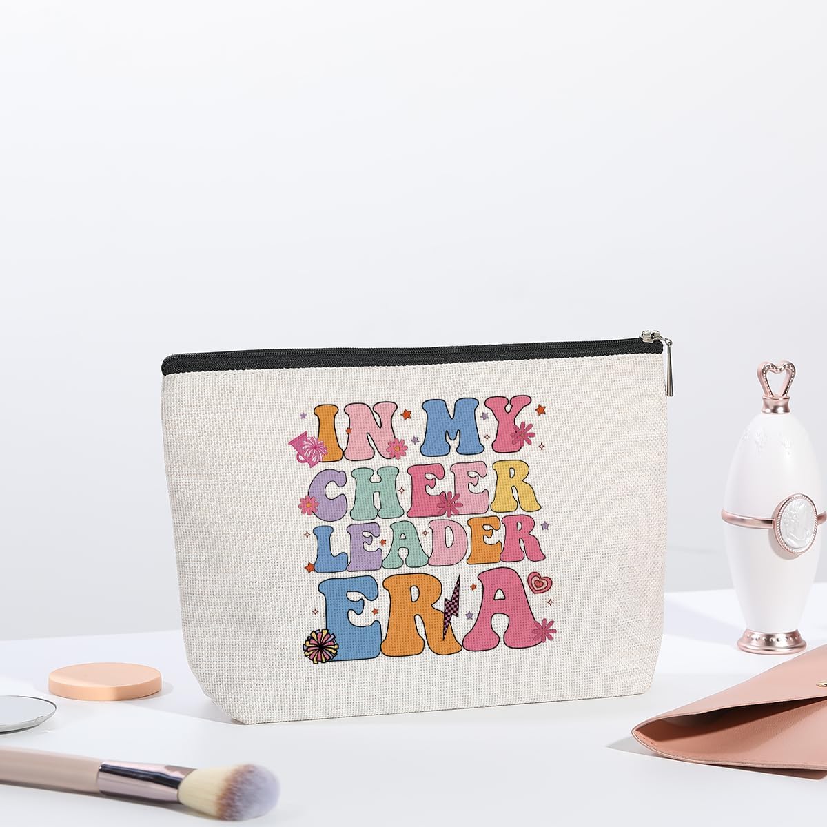 In My Cheer Leader Era Makeup Bag Cheer Stuff Cheerleader Cheer Bag Funny Cheerleader Gifts Cheerleading Girls Gift Christmas Birthday Gifts for Women Her Female Girls Cheer Team Merchandise