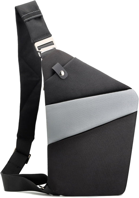 Anti Theft Crossbody Bags for Women, 2025 New Anti-Theft Travel Bag, Shoulder Bag Anti-theft Design for Travel, Sport (Black Gray - Left Shoulder)