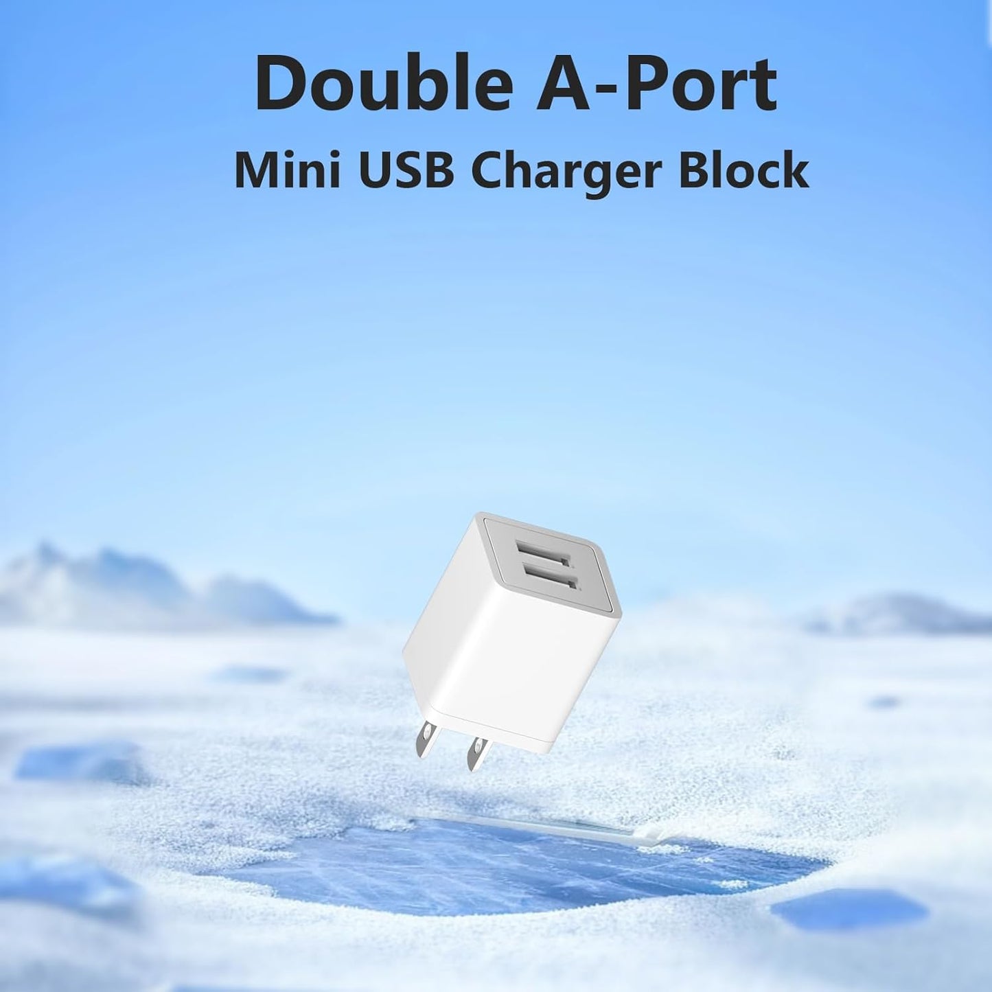 USB Charger Block, 2Pack Portable Chargers Plug, 5V 2.1A Dual USB-A Port Charging Cube,USBA Wall Charge Power Adapter Compatible with iPhone,Android,Garmin Watch,Samsung Watch,PS4 Controller and More