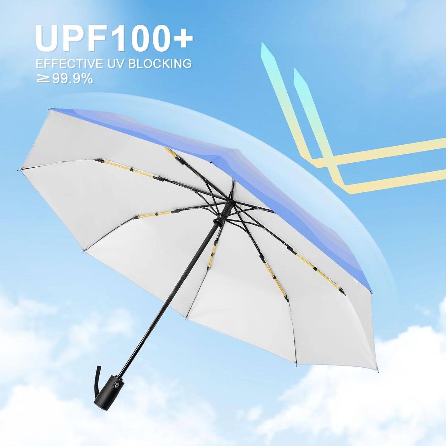 Lejorain Cute Women Sun Umbrella - Automatic Folding UV Protection Lightweight Umbrella Compact Travel Fashion Pretty Collapsible Golf Rain Umbrellas for Women