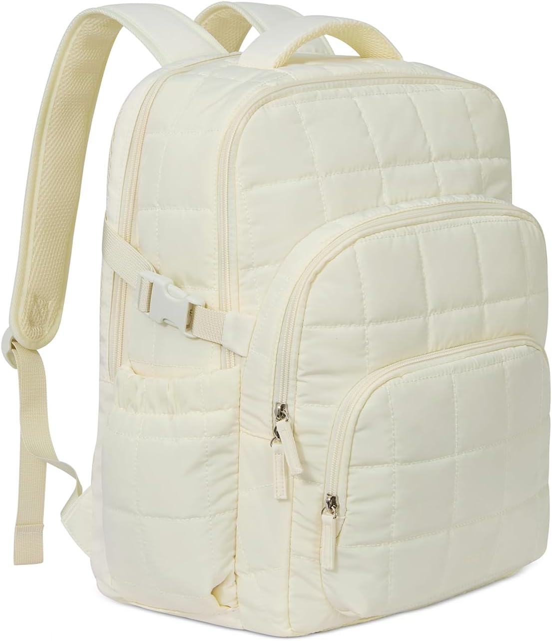 CLUCI Wrinkle-Resistant Laptop Backpack for Women, 17.3 Inch Anti Theft Travel Backpack, Puffer