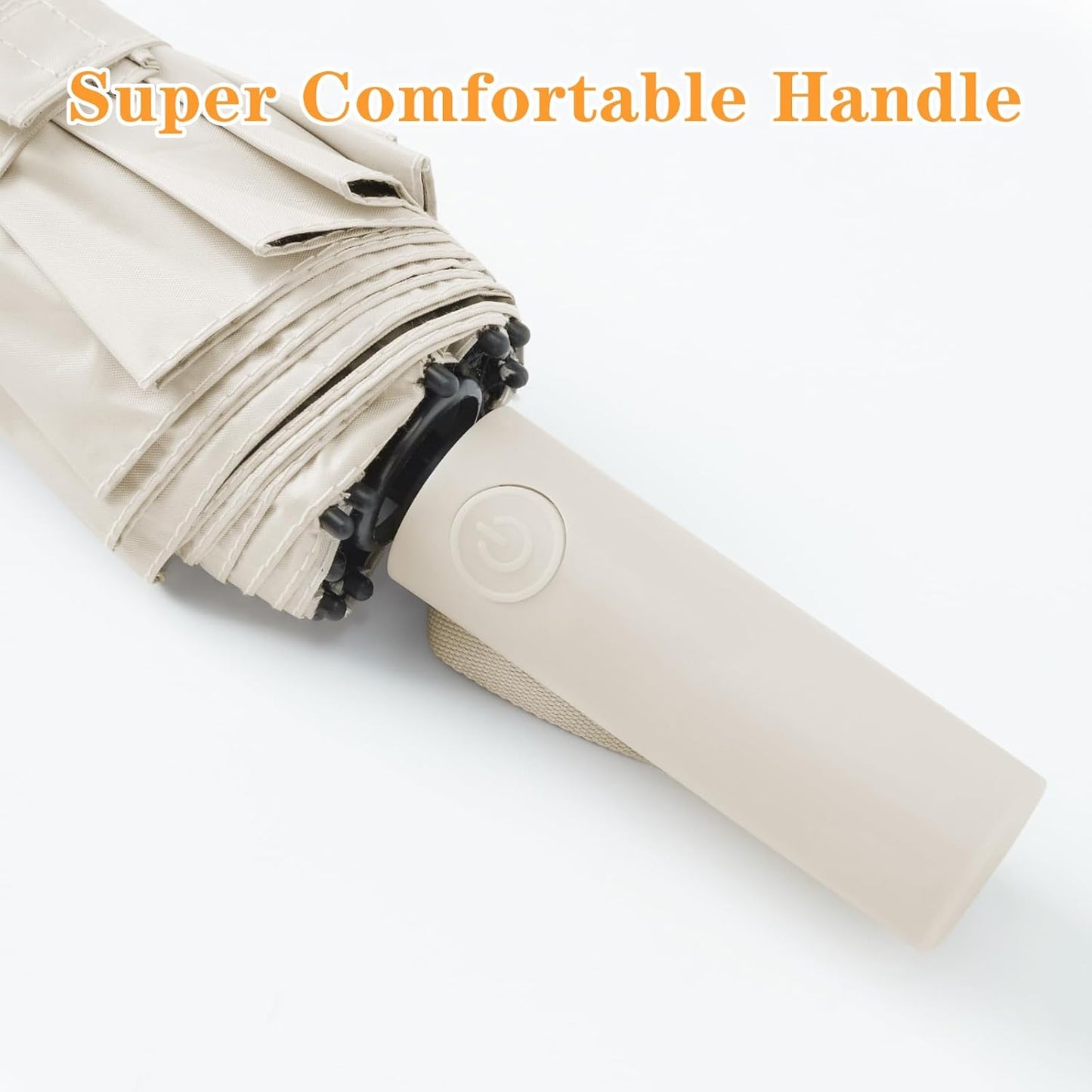 Large Double-Ribs Umbrella Automatic Folding Umbrella for Women Men, Travel, UPF 50+ UV Protection,46-Inch, 12 Ribs, Light Green