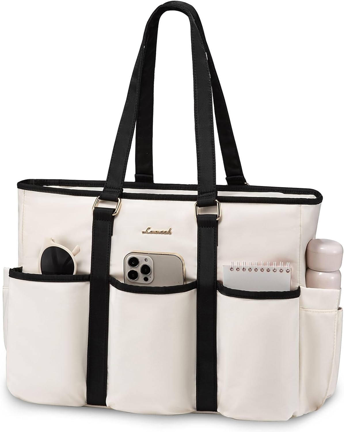 LOVEVOOK Work Tote Bag for Women, 15.6 Inch Laptop Bag for Women, Teacher Tote Bag Nurse Bag, Utility Bag For Work/Travel/College/Daily, Professional Computer Purse Large Handbag With Multi Pocket