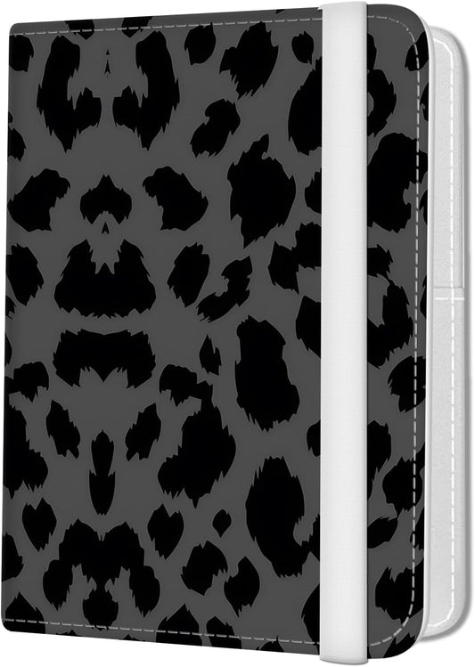 Passport Holder for Travel Essentials, Leather RFID Blocking Passport Wallet Cover Case, Cute Passport Book Holders for Women and Men Luxury Black Leopard