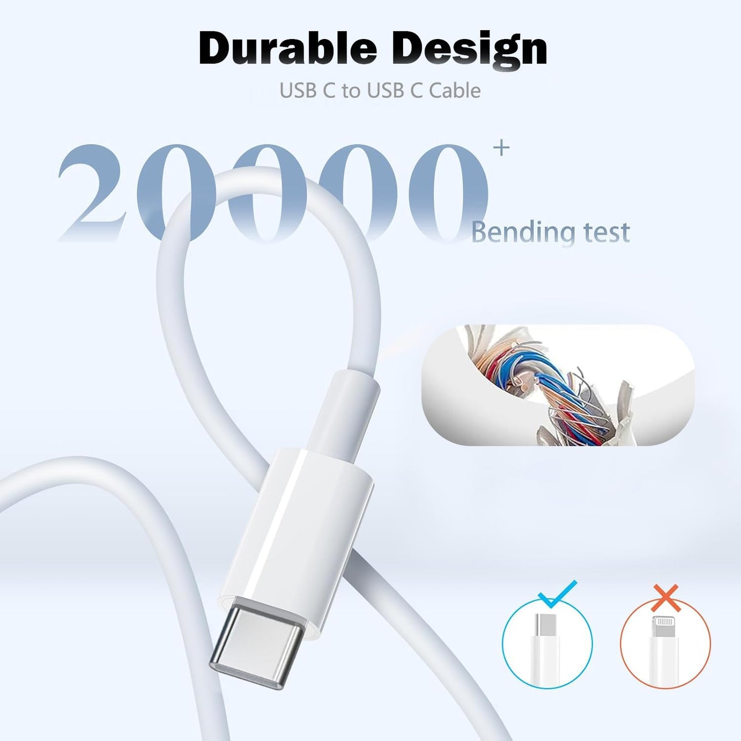 iPhone 17 16 15 Charger Fast Charging,2 Pack Type C Wall Charger Block with 3.3FT Fast Charging USB C to C Cable for iPhone 17/Air/17 Pro/17 Pro Max/iPhone 16/16 Pro/16 Pro Max/15 Pro,iPad Pro/AirPods