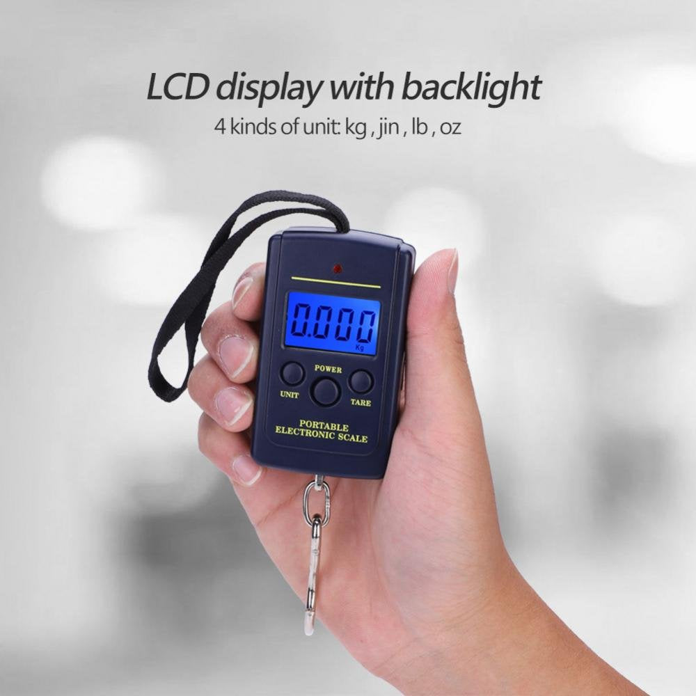 Fish Scales Digital Weight, Hanging Weight Scales, Portable Plastic Electric Balance Digital Fishing Postal Hanging Hook Scale Load 40kg with LCD Display for Fishing Retails Delivery