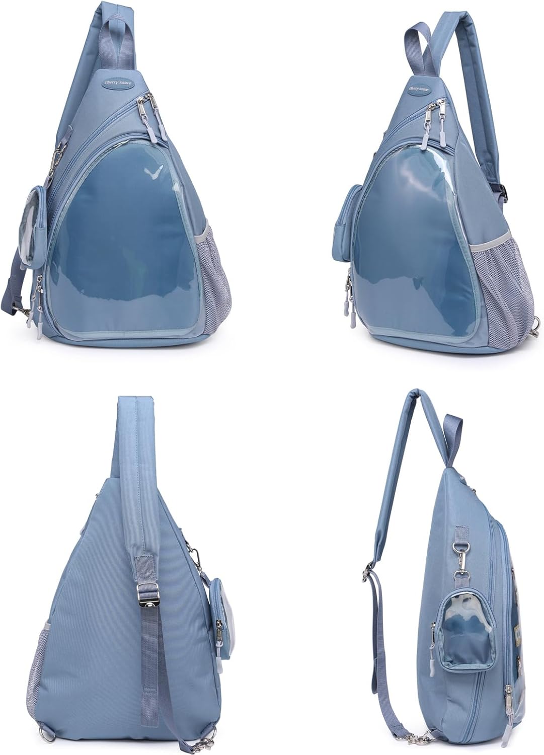 Oxford Ita Bag Kawaii Pin Display Chest Pack Single Shoulder Bag Sport Backpack Hiking Daypack, Medium