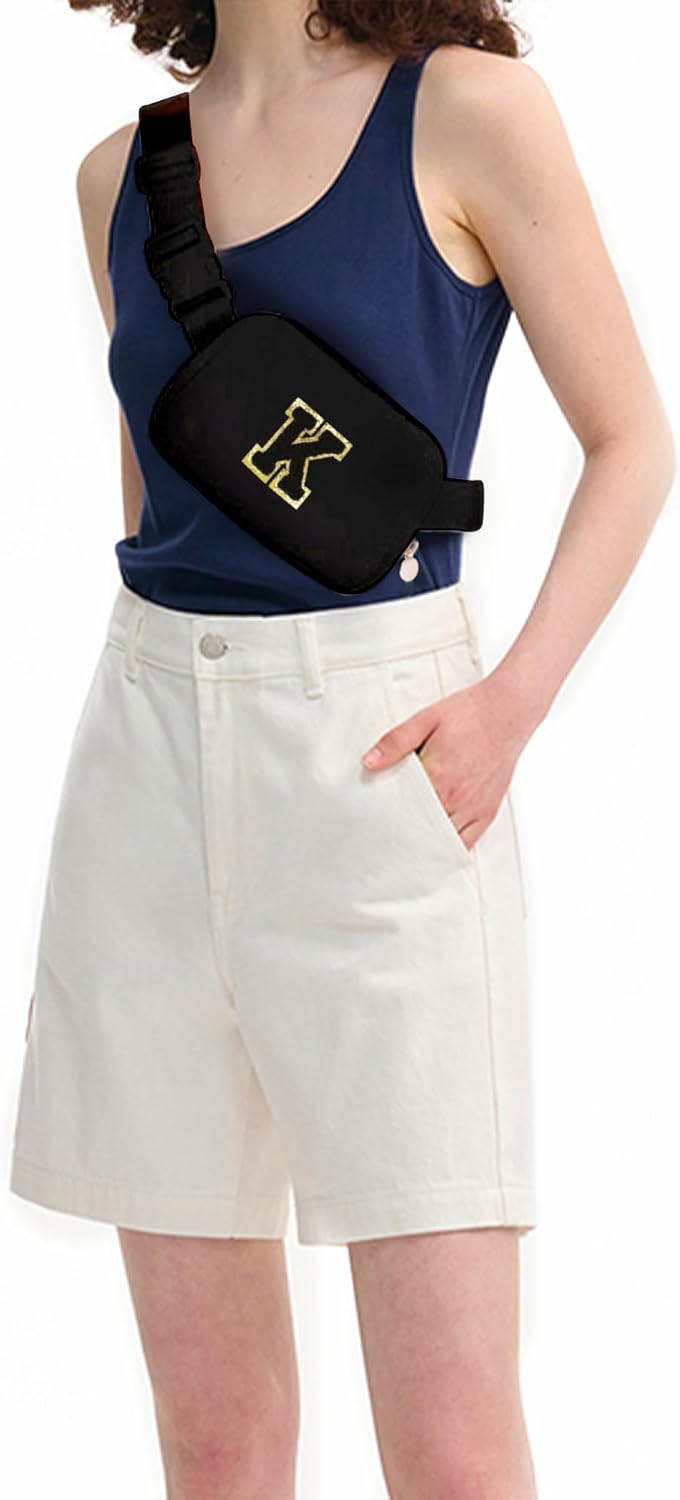 Fathers Gifts from Son Personalized - Dad Gifts for Fathers,Fathers Gifts for Dad Him,Initial Cross Body Bags Belt Bag | Black,K
