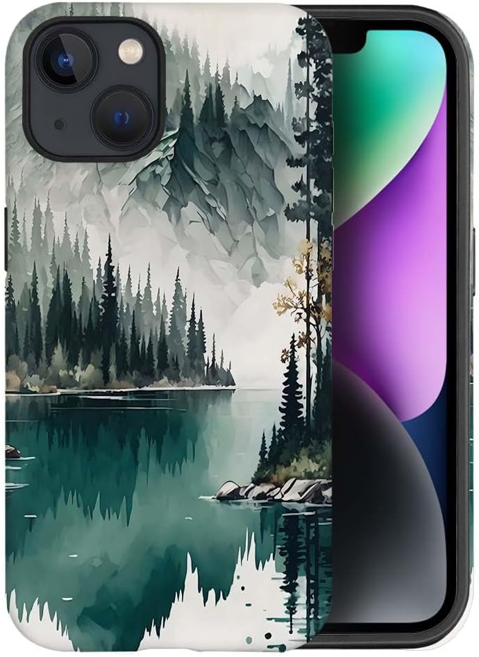 SEized Case Compatible with for iPhone 14 Plus,Mountain Forest Landscape Phone Case for Girl Women Boy Men,Durable Protection Case for iPhone 14 Plus