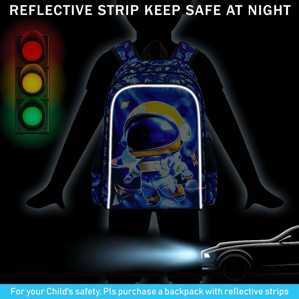3PCS Dinosaur Backpack for Boys, 16 Inch Kids Water Resistant Preschool Elementary Kindergarten Bookbags and Lunch Box