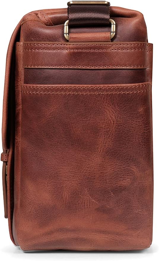 MegaGear Italian Leather Messenger Bag, Lightweight Unisex Business Briefcase Satchel Portfolio, Multi Compartment