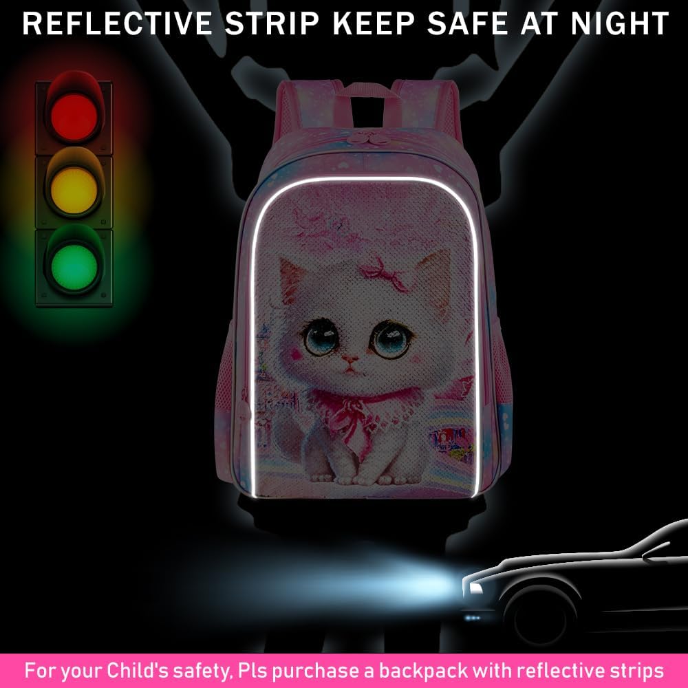 WZLVO Kids Backpack for Girls,Prechool Elementary Kindergarten School Bookbag and Lunch Box