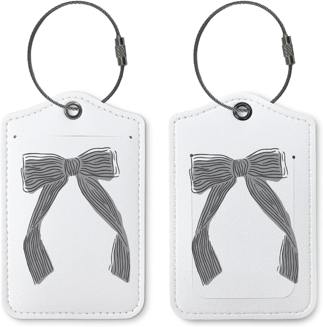 Coquette Black Bow Luggage Tags for Suitcases, Black Bow Cute Bag Travel Tags for Luggage for Women, Trendy 2 Pack Luggage Tag for Travel,Teen Girls Gifts Suitcase Tags