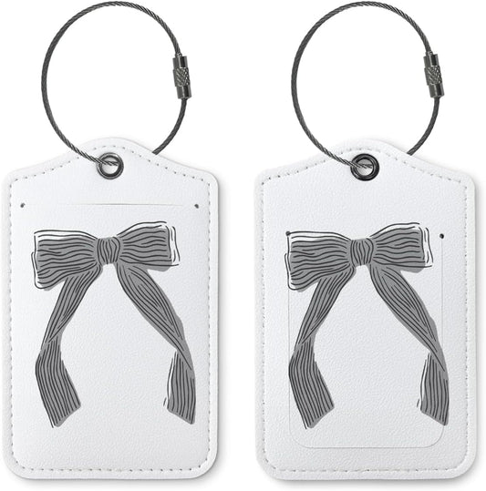 Coquette Black Bow Luggage Tags for Suitcases, Black Bow Cute Bag Travel Tags for Luggage for Women, Trendy 2 Pack Luggage Tag for Travel,Teen Girls Gifts Suitcase Tags