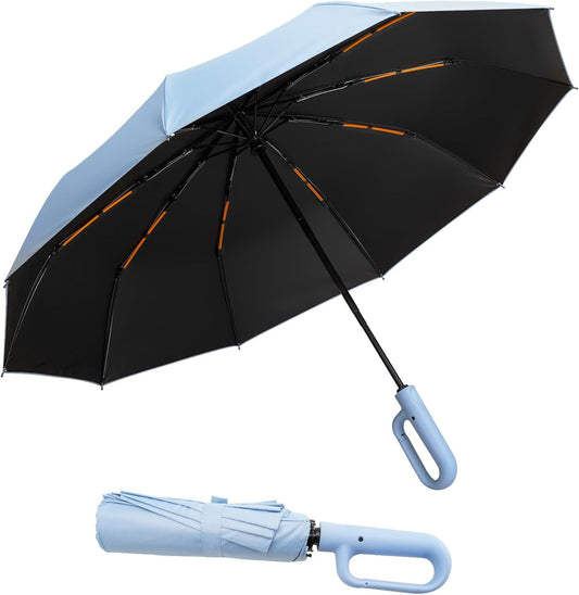 Folding & Inverted Umbrella, Outdoor Travel Umbrella, 46 Inch Portable Reverse Folding Umbrella，Windproof Folding Umbrella for Men and Women