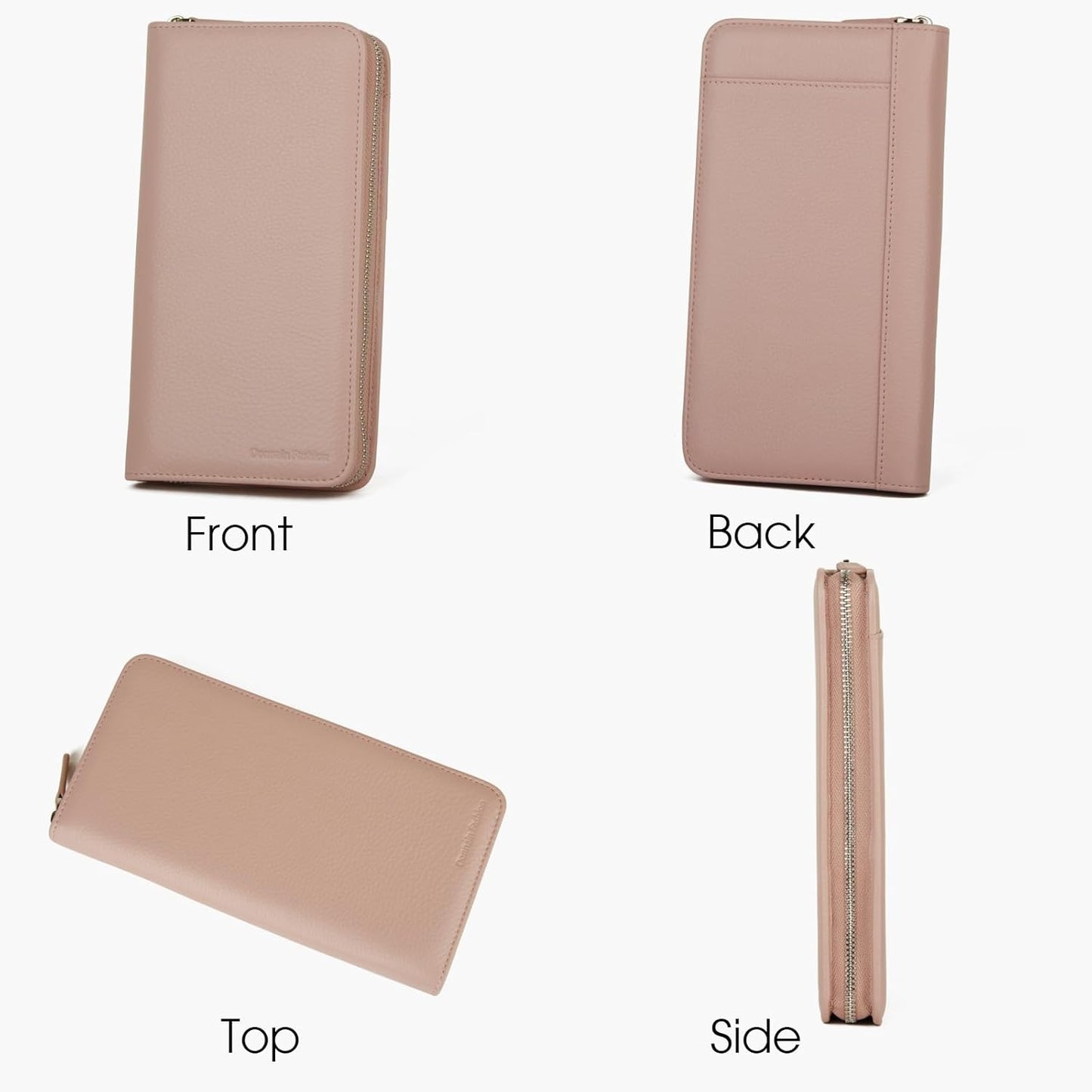 Premium Full-Grained Leather RFID Passport Holder for Travel, Multifunctional and Large Capacity RFID Blocking Passport Holder Wallet (Pink)
