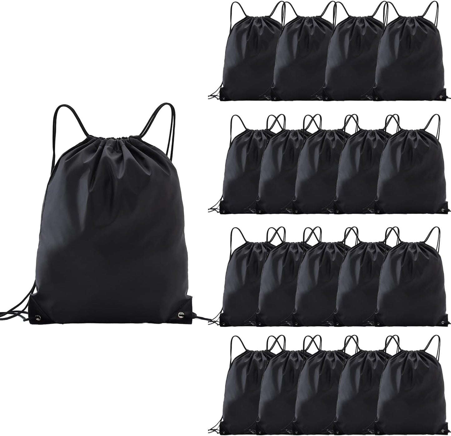 drawstring backpack, Drawstring Bags Bulk,20 Pcs Draw String Bags, Cinch Bag,essential for gym travel, unisex, loose and portable (20, Black)