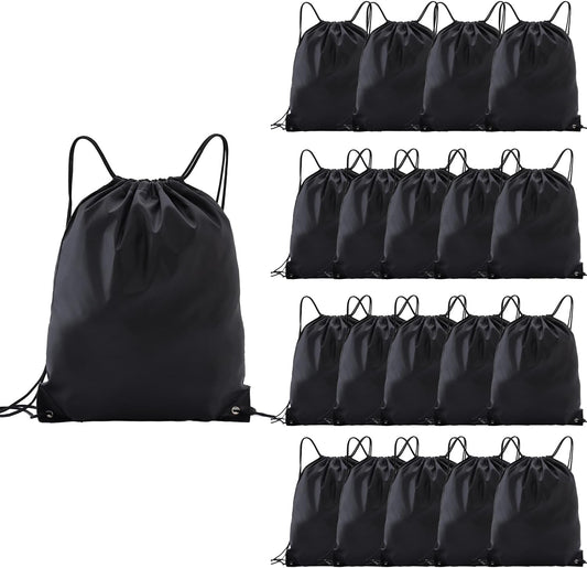 drawstring backpack, Drawstring Bags Bulk,20 Pcs Draw String Bags, Cinch Bag,essential for gym travel, unisex, loose and portable (20, Black)