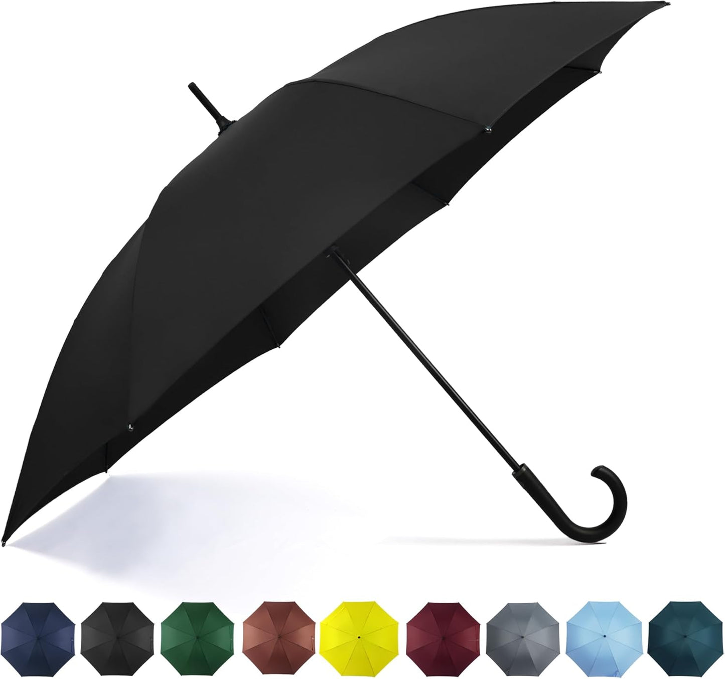 SoulRain 50 Inch Large Stick Umbrella Windproof Automatic Open Oversized J Handle Umbrellas for Men and Women Unbreakable Strong Travel Golf Umbrella