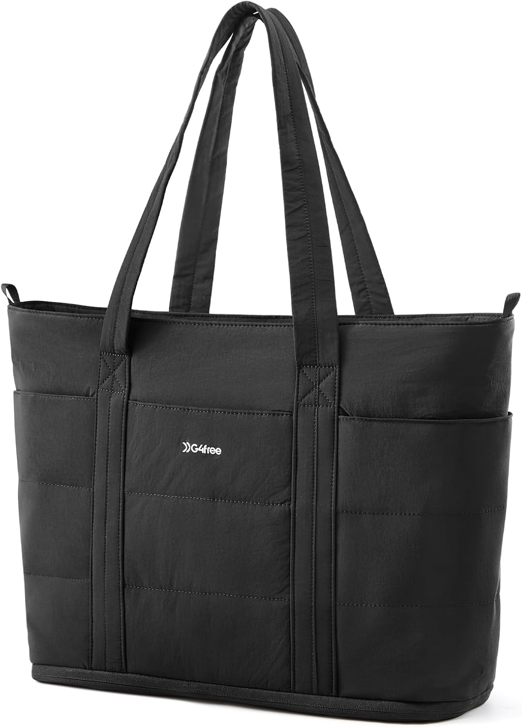 G4Free Tote Bag for Women,Puffer Work Bags with Zipper Compartments, Expandable Handbag for Travel Work Sport