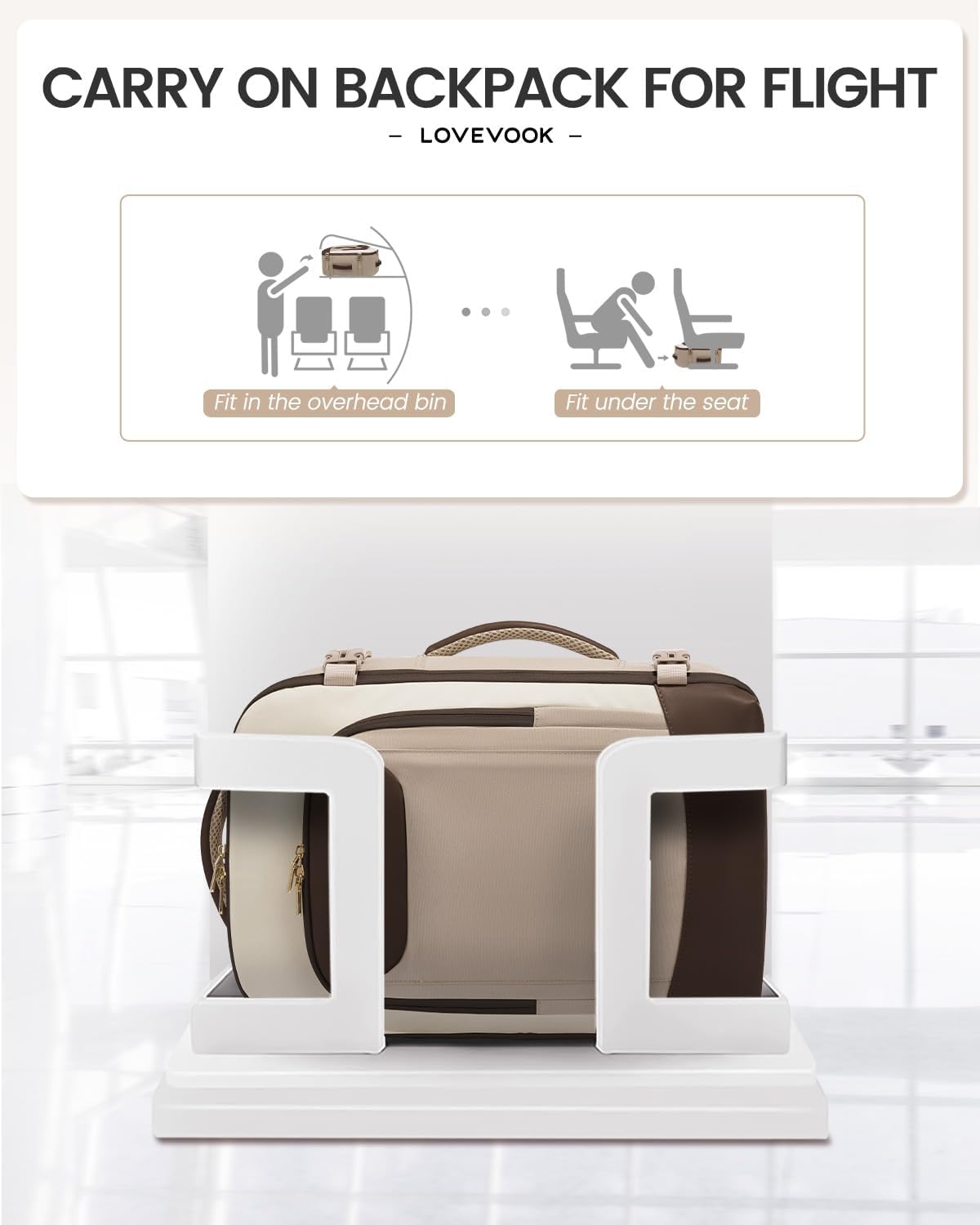LOVEVOOK 40L Travel Backpack for Women Men, Large Carry on Backpack for Airplanes TSA Personal Item Travel Bag fits 15.6" Laptop, Waterproof Weekender Essentials Airline Approved with 2 Packing Cubes