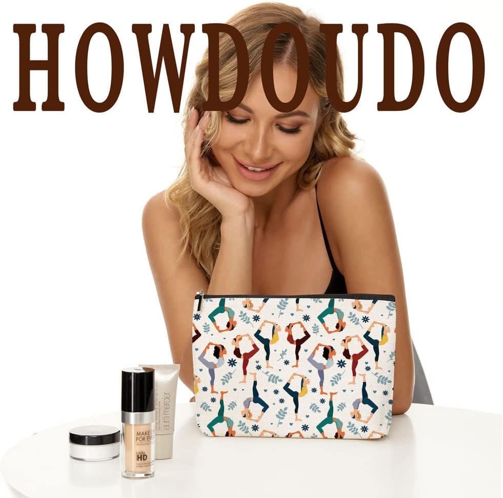 Yoga Gift Lover Gifts Instructor Makeup Bag Cosmetic Bag, Yoga Teacher Toiletry Bag Makeup Bag