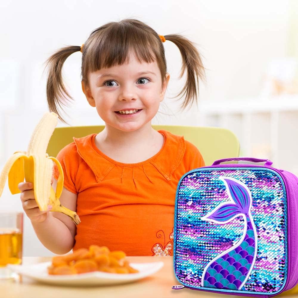 3PCS Kids Backpacks for Girls, 16" Little Kid Preschool School Bookbag and Lunch Box - Unicorn/Mermaid/Flamingo