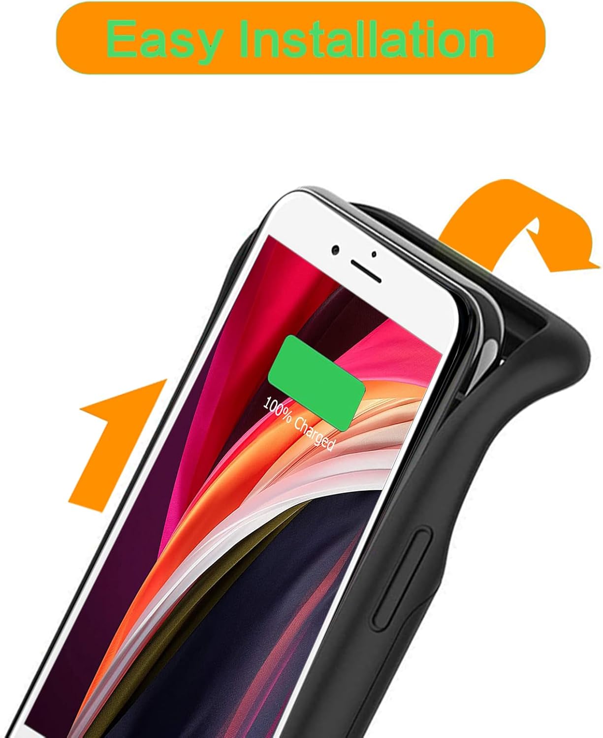 Battery Case for iPhone 6/6s/7/8/SE 2/SE 3, Enhanced 10000mAh High Capacity Portable Protective Charging Case Compatible with iPhone 6/6s/7/8/SE 2/SE 3 (4.0 inch) Extended Battery Charger Case (Black)